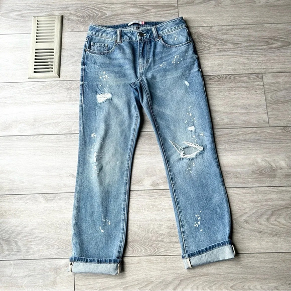 Cabi The Maverick Boyfriend Jeans in Super Destructed Wash Blue - Picture 3 of 16